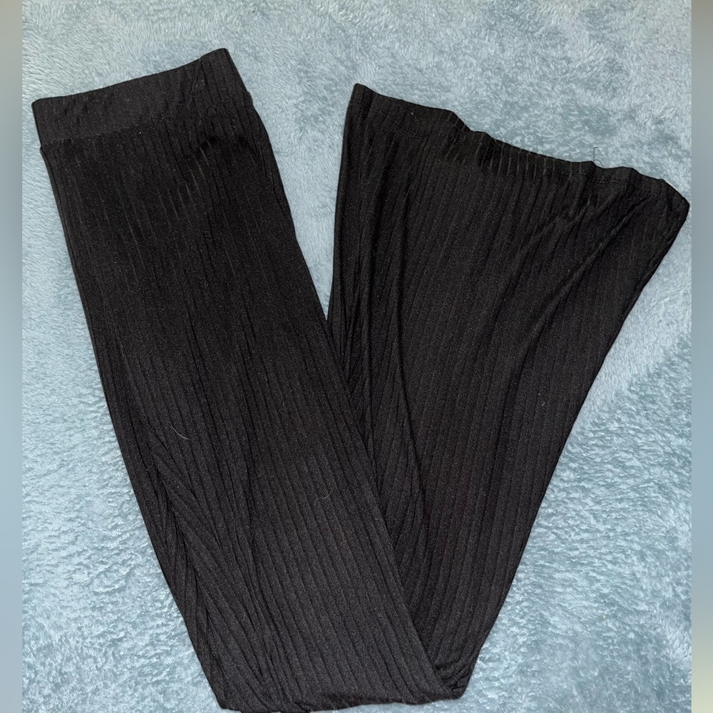 Womens rib knit flare bottoms